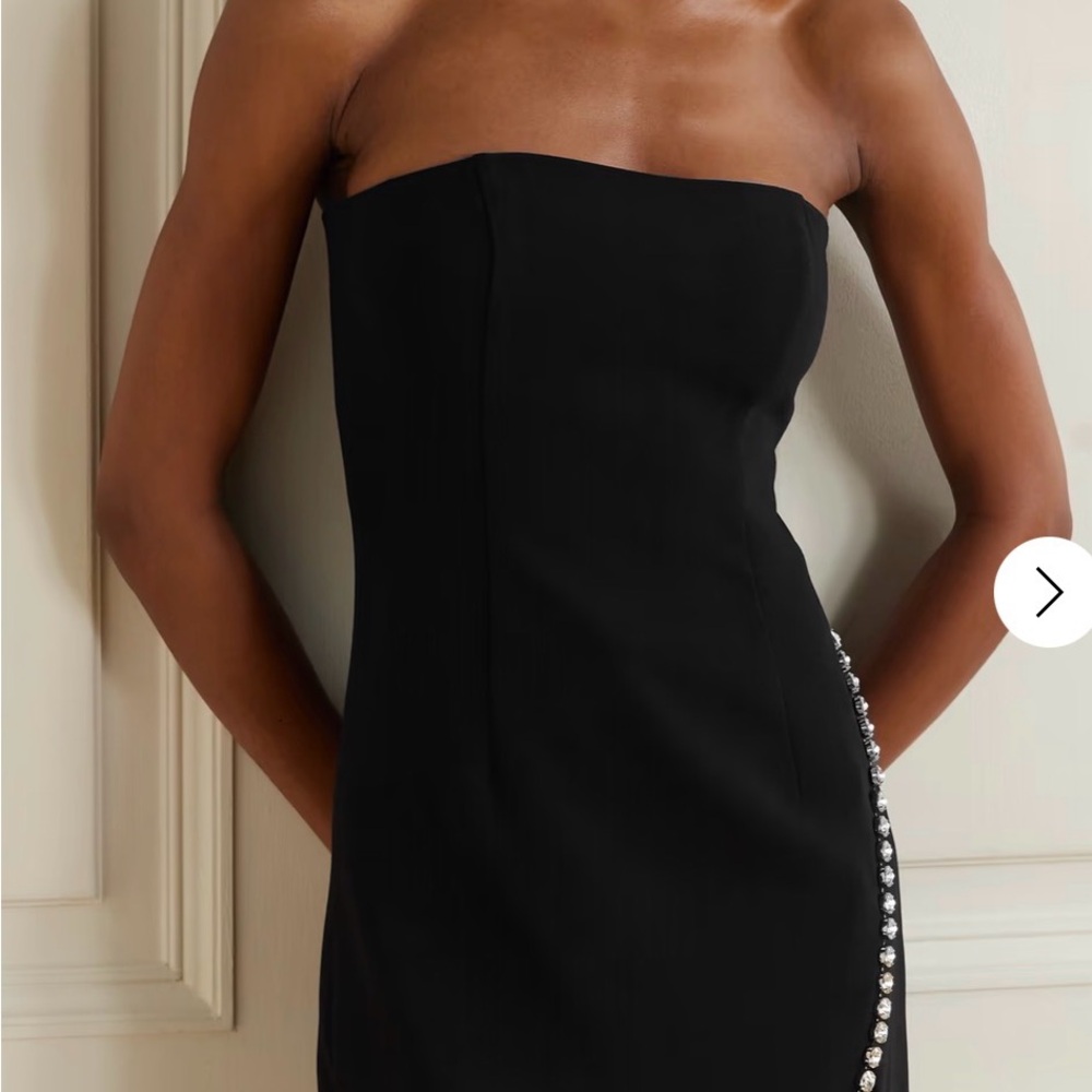 Self-Portrait Feather-trimmed crystal-embellished crepe mini dress - Picture 3 of 7